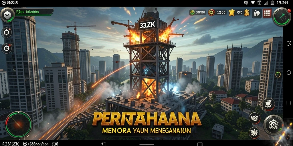 Screenshot gameplay yang menunjukkan aksi seru dalam Tower Defense.