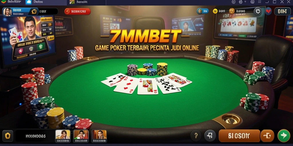 Tampilan gameplay Poker yang menarik di 7MMBET.