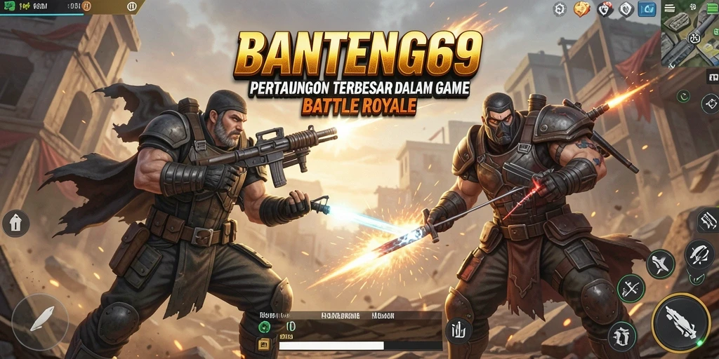 Screenshot gameplay BANTENG69 yang intens dan menegangkan saat pertempuran.