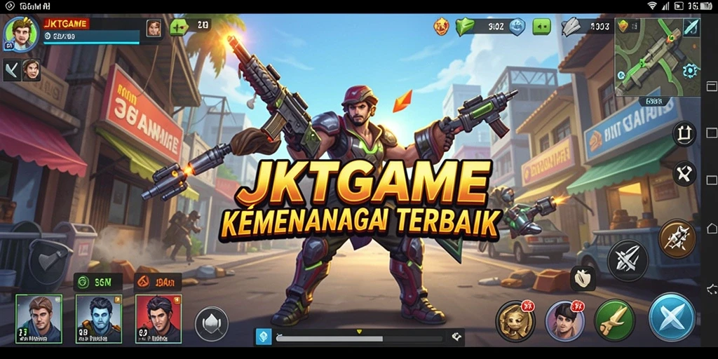 Tangkapan layar JKTGAME yang menunjukkan strategi pertempuran intens.