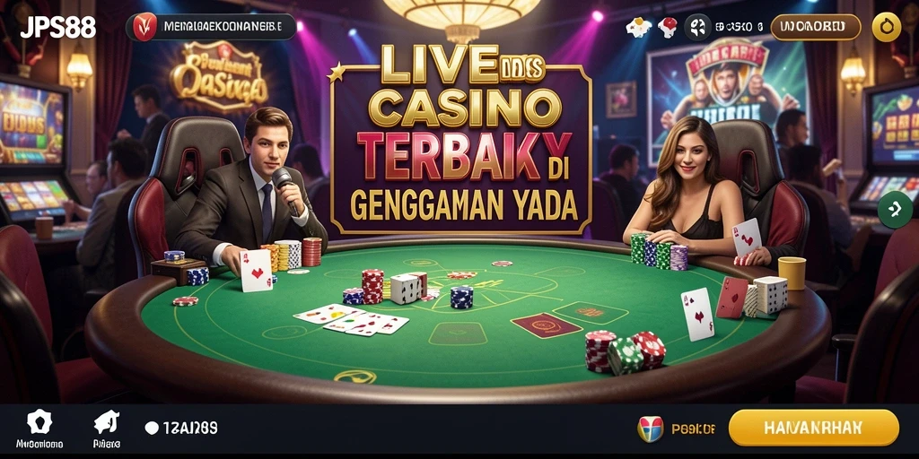 Tampilan grafis dan dealer langsung di JPS88 saat bermain Live Casino.
