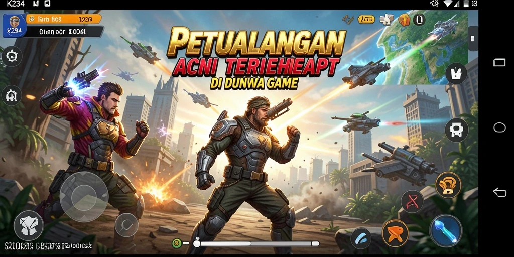 Tampilan gameplay K234 yang menegangkan di berbagai level penuh aksi.