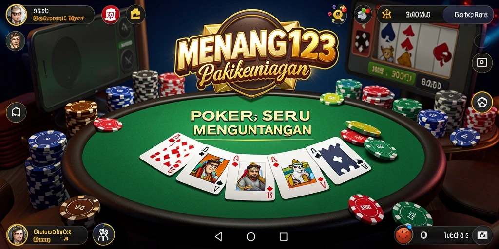 Tampilan permainan Poker yang seru dan interaktif di MENANG123.