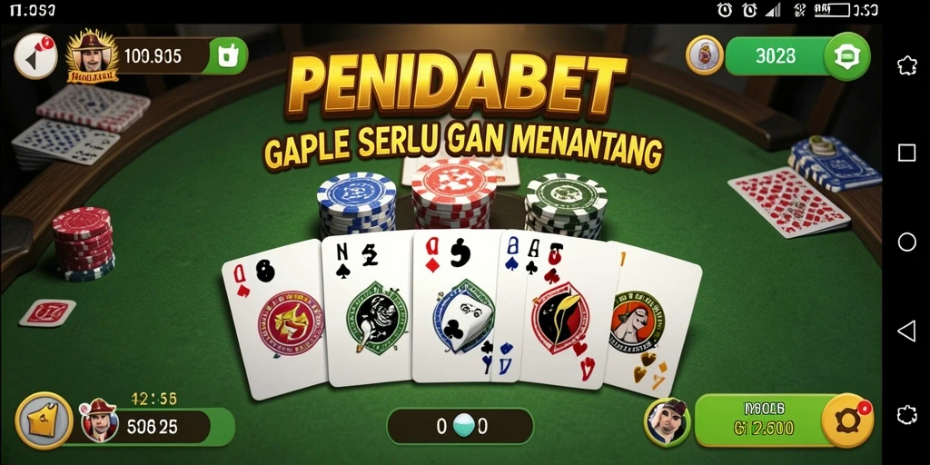 Tampilan gameplay seru di PENIDABET dengan meja Gaple.