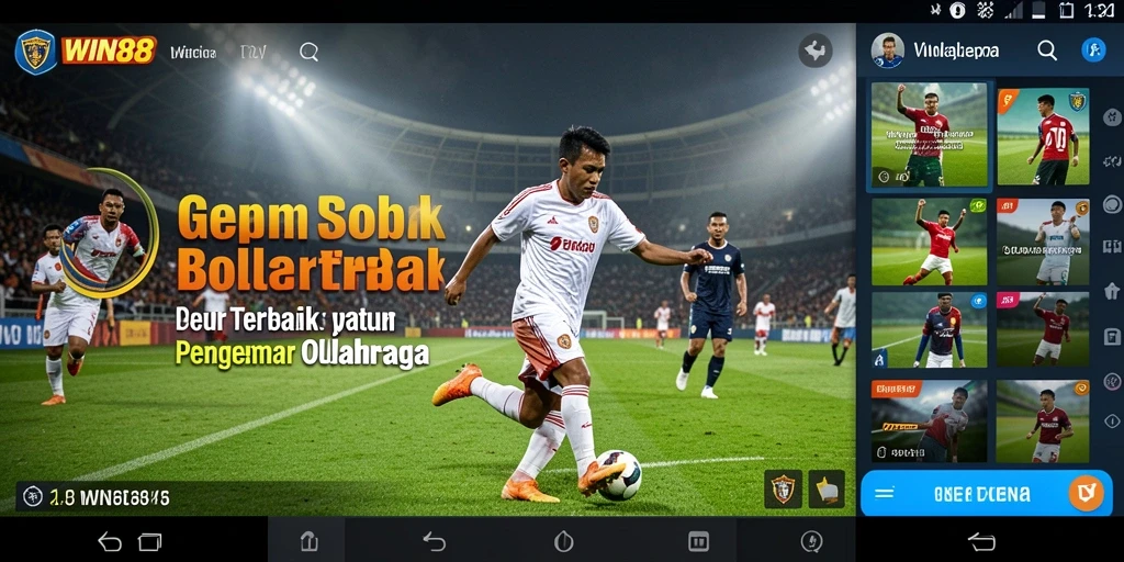 Screenshot gameplay WIN88 menampilkan aksi mendebarkan di lapangan sepak bola.